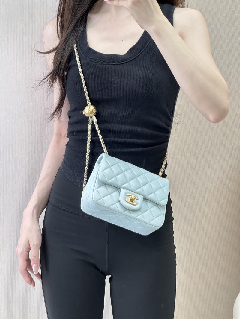 Chanel Lambskin Flap Bag Light Blue AS1786