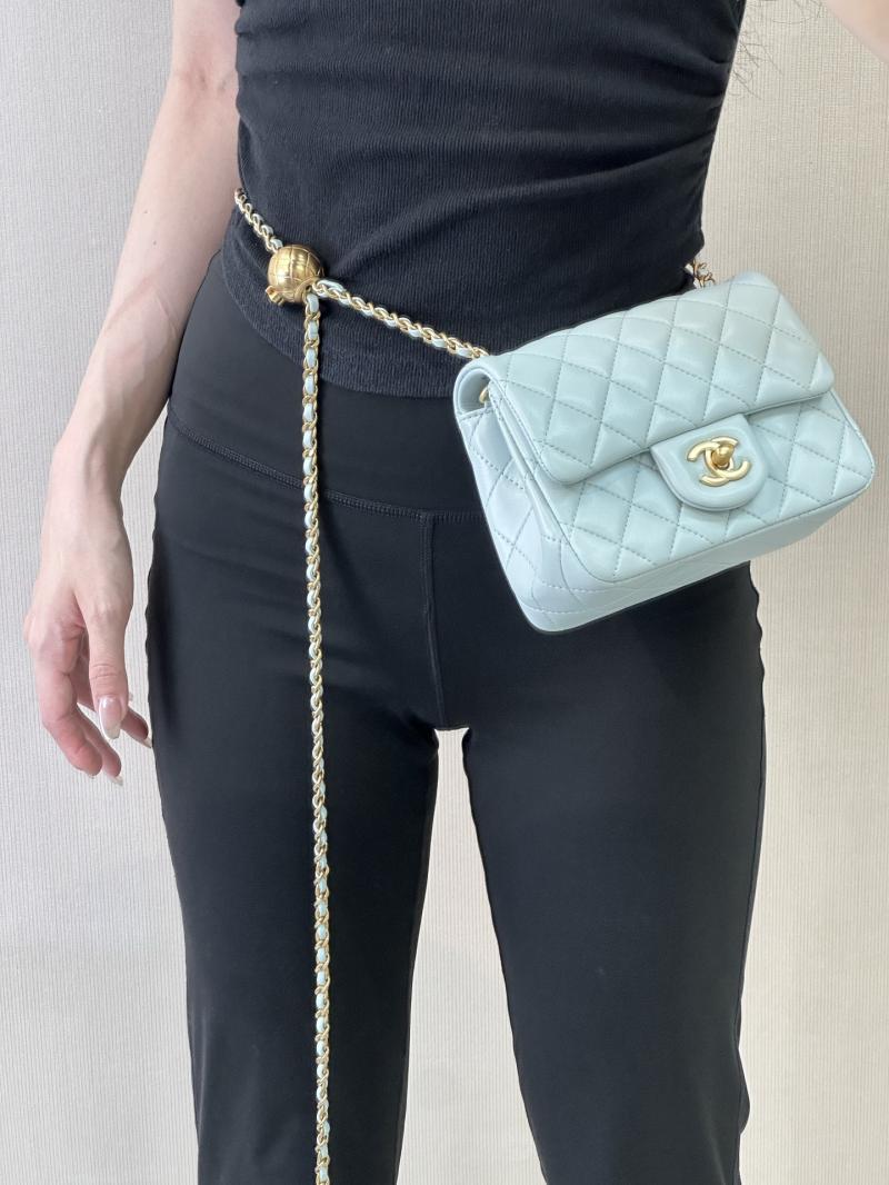 Chanel Lambskin Flap Bag Light Blue AS1786