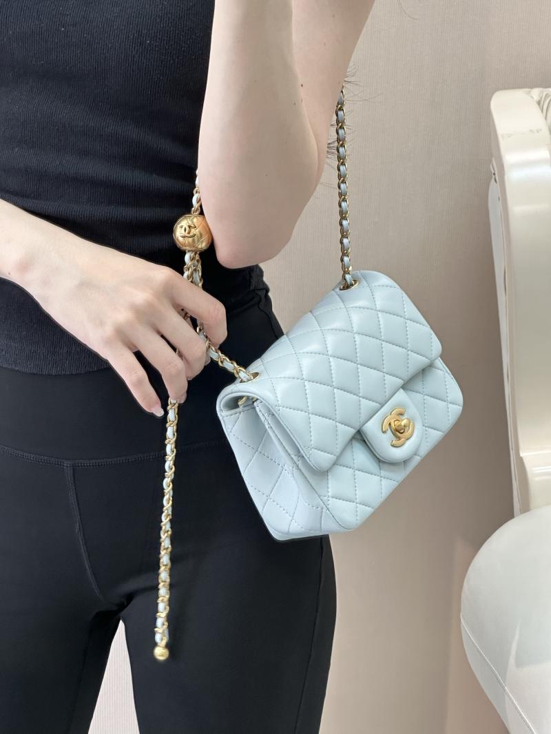 Chanel Lambskin Flap Bag Light Blue AS1786