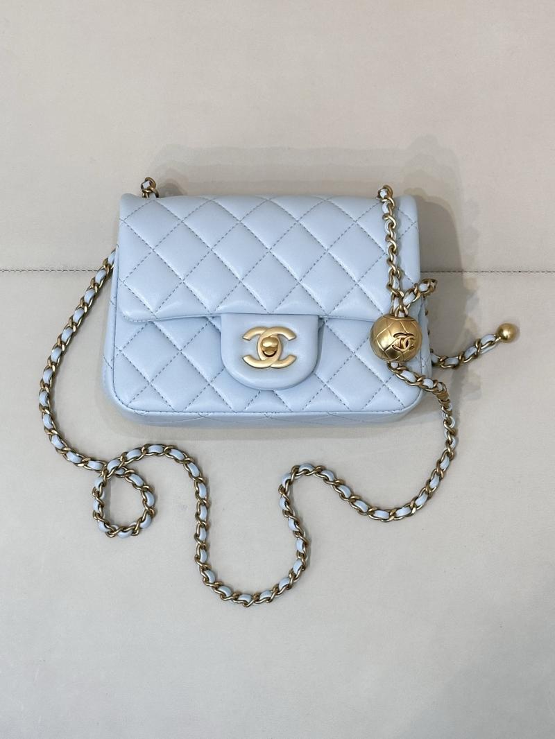 Chanel Lambskin Flap Bag Light Blue AS1786