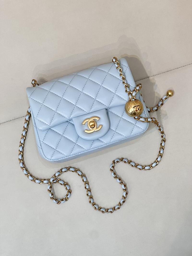 Chanel Lambskin Flap Bag Light Blue AS1786
