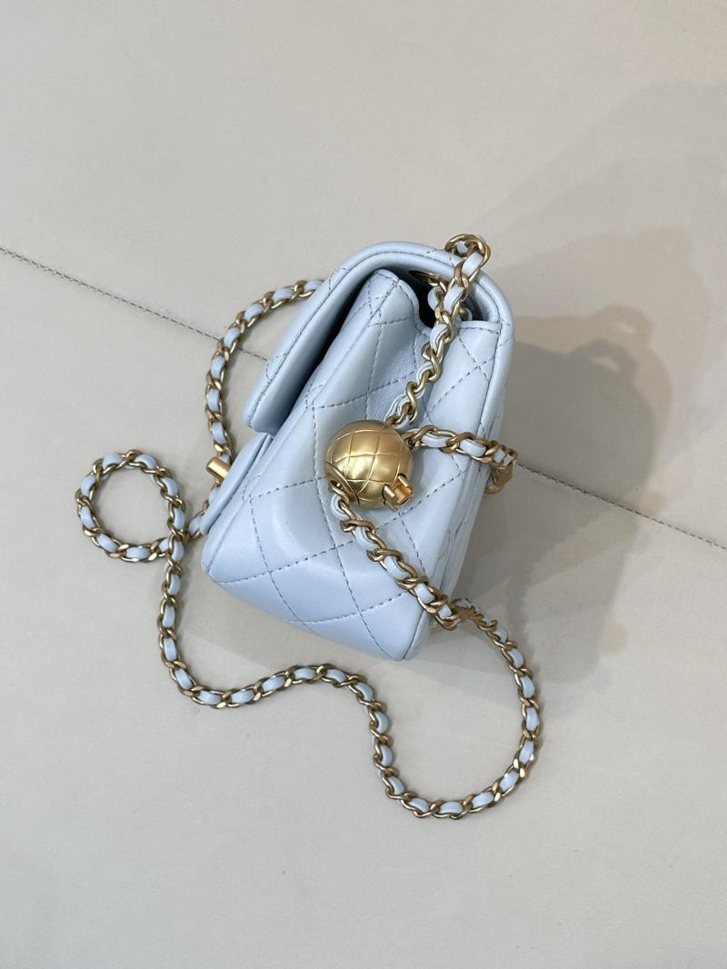Chanel Lambskin Flap Bag Light Blue AS1786