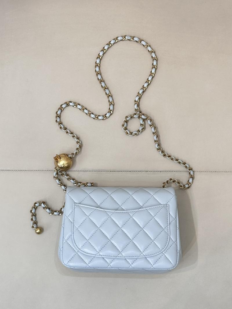 Chanel Lambskin Flap Bag Light Blue AS1786