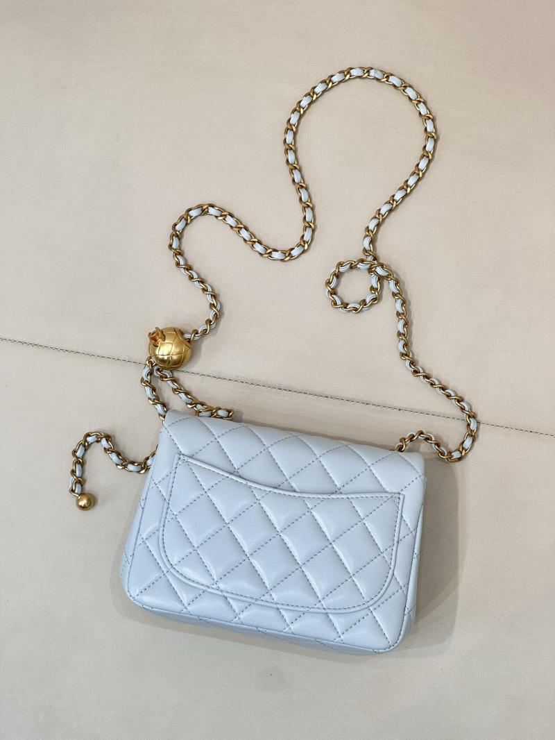 Chanel Lambskin Flap Bag Light Blue AS1786