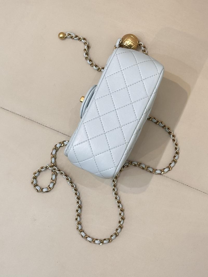 Chanel Lambskin Flap Bag Light Blue AS1786