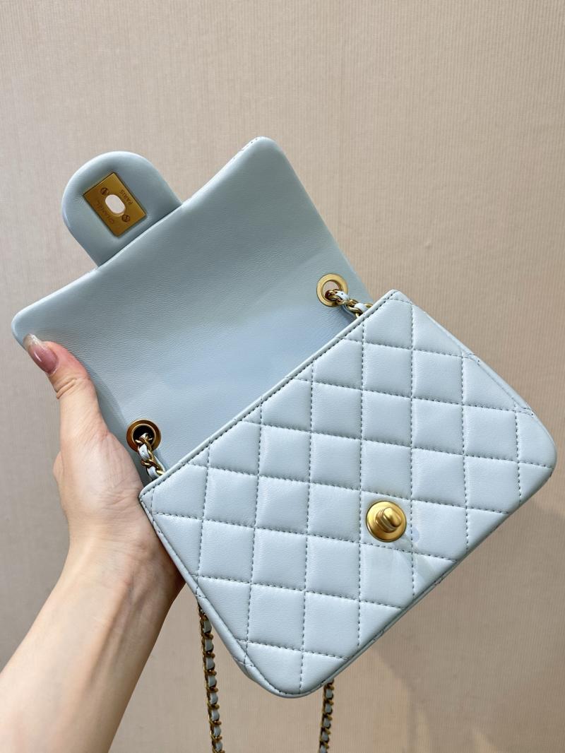 Chanel Lambskin Flap Bag Light Blue AS1786