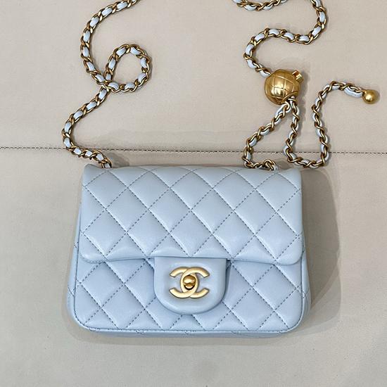 Chanel Lambskin Flap Bag Light Blue AS1786