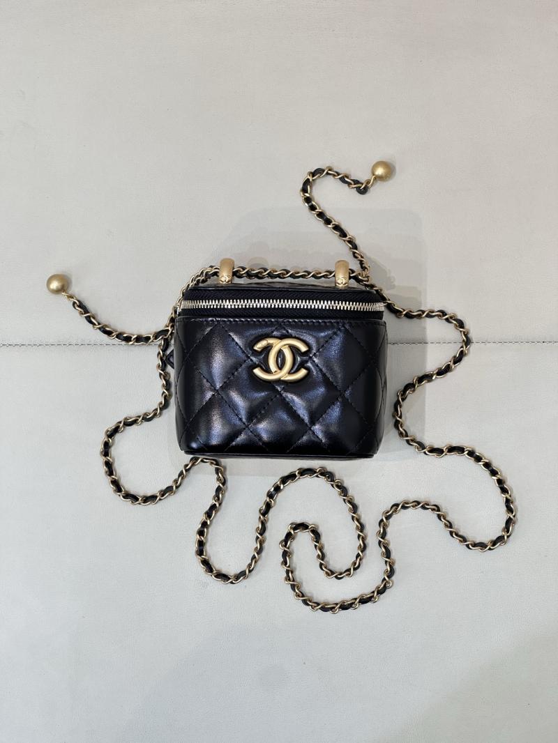 Chanel Lambskin Vanity With Chain Black AP2292