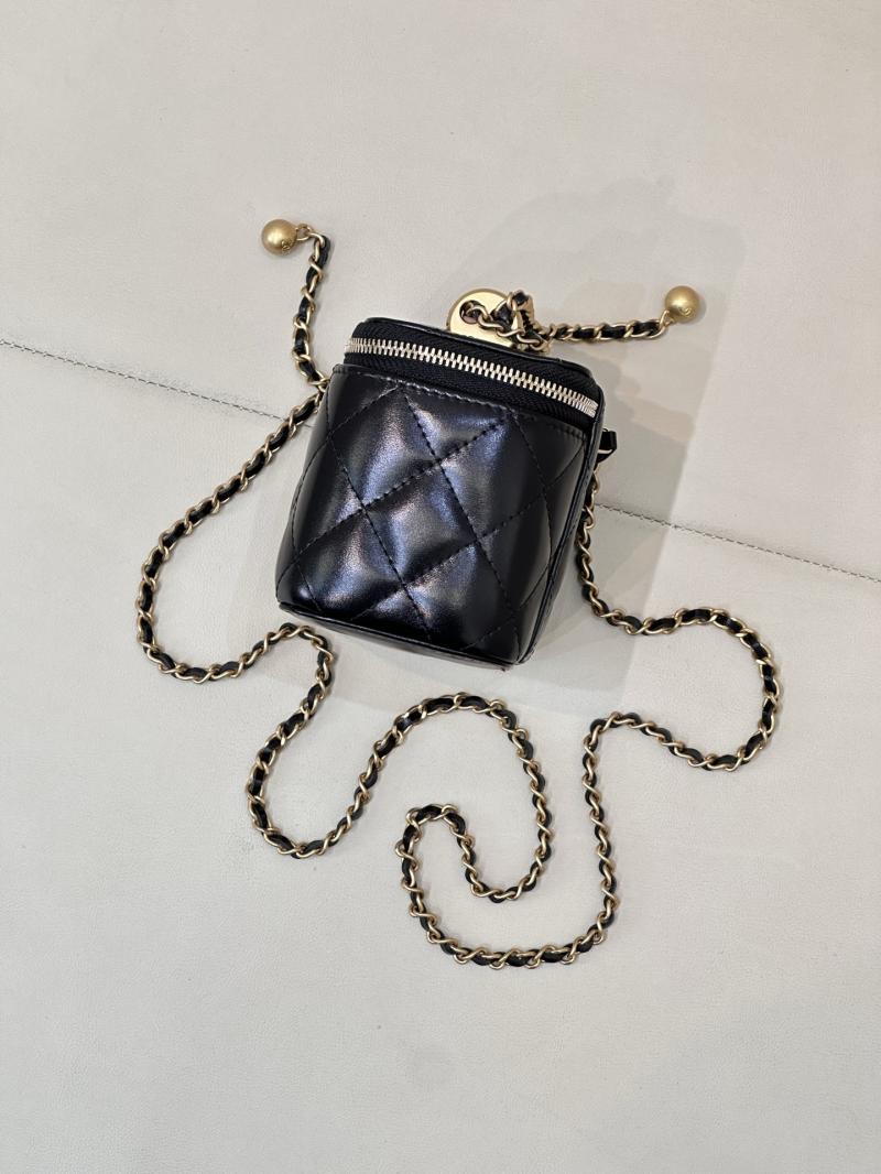 Chanel Lambskin Vanity With Chain Black AP2292