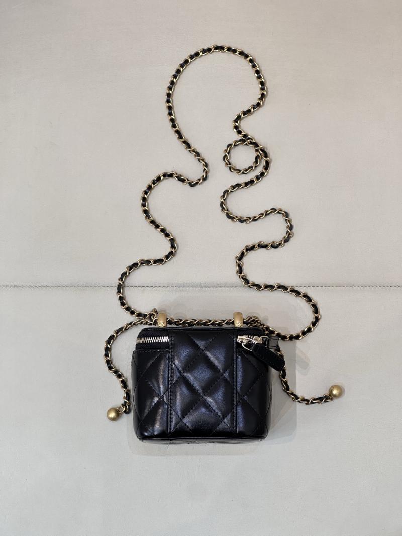 Chanel Lambskin Vanity With Chain Black AP2292