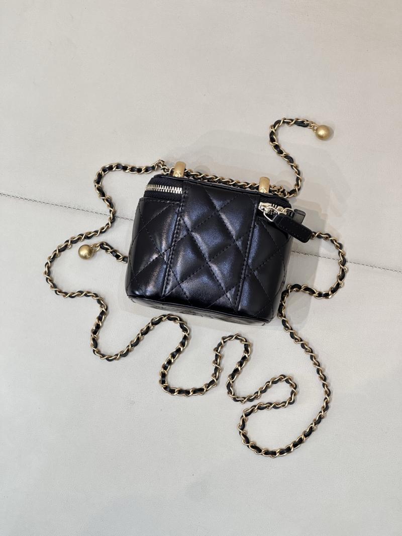 Chanel Lambskin Vanity With Chain Black AP2292