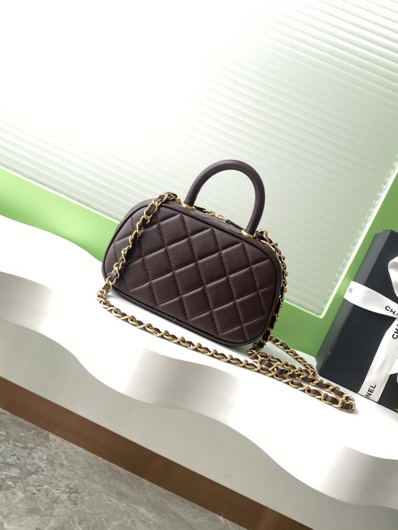 Chanel Mini Bowling Bag Dark Brown AS5572