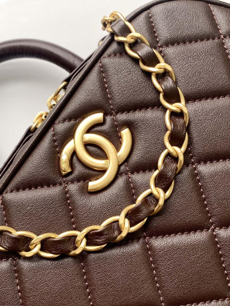 Chanel Mini Bowling Bag Dark Brown AS5572