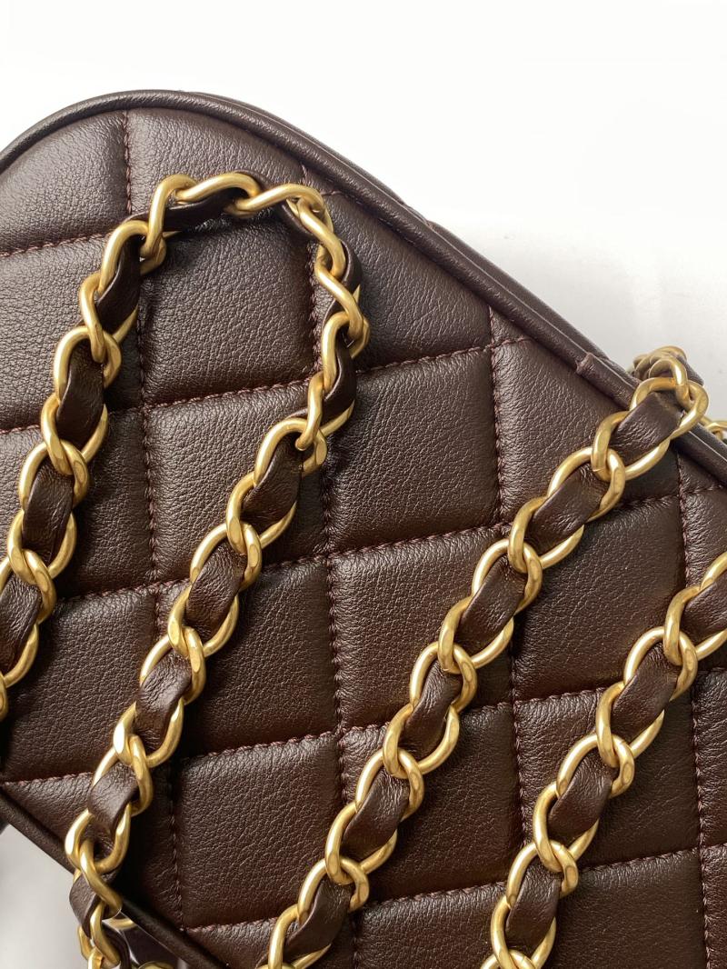 Chanel Mini Bowling Bag Dark Brown AS5572