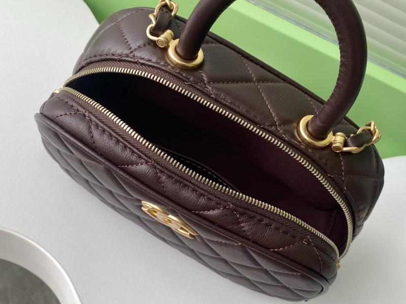 Chanel Mini Bowling Bag Dark Brown AS5572