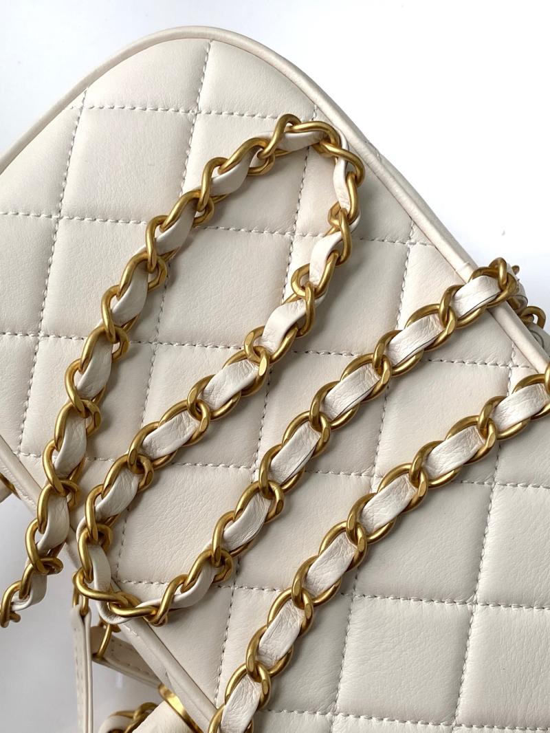 Chanel Mini Bowling Bag White AS5572