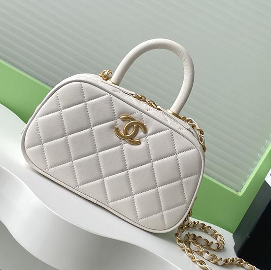 Chanel Mini Bowling Bag White AS5572