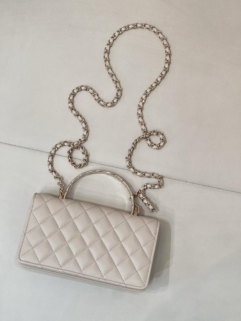 Chanel Mini Flap Bag with Top Handle Beige AP4621