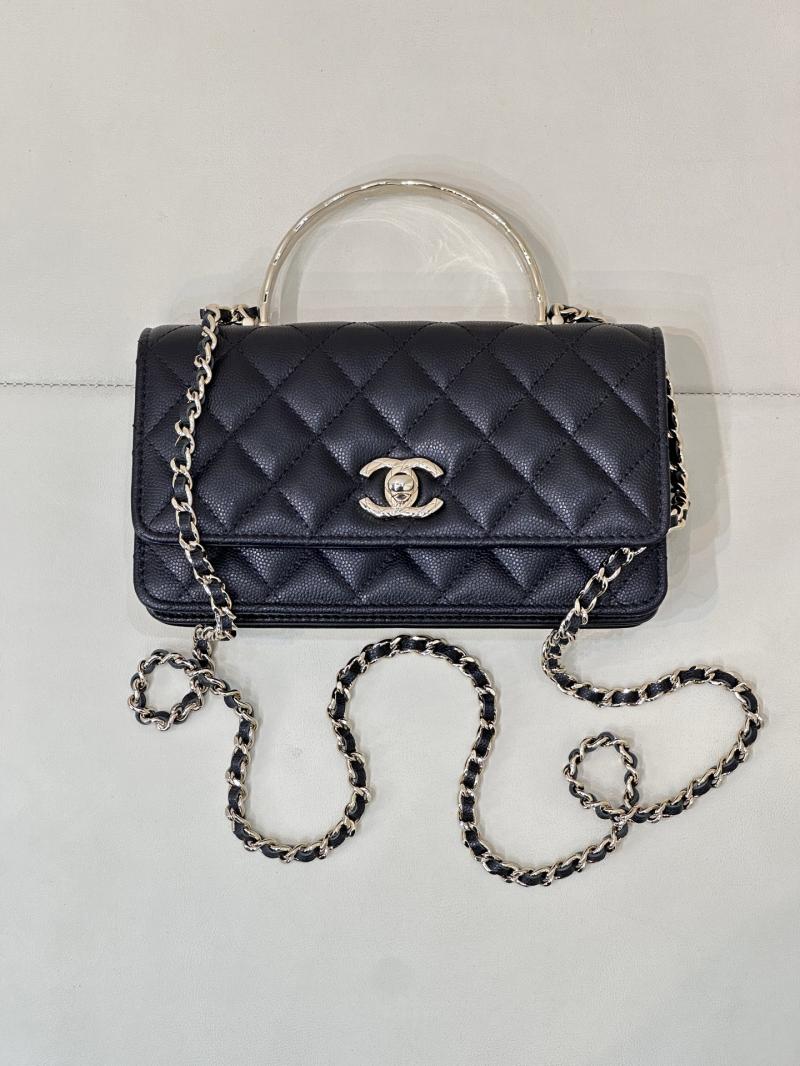 Chanel Mini Flap Bag with Top Handle Black AP4621