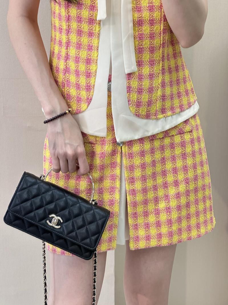 Chanel Mini Flap Bag with Top Handle Black AP4621