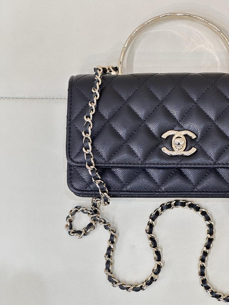 Chanel Mini Flap Bag with Top Handle Black AP4621