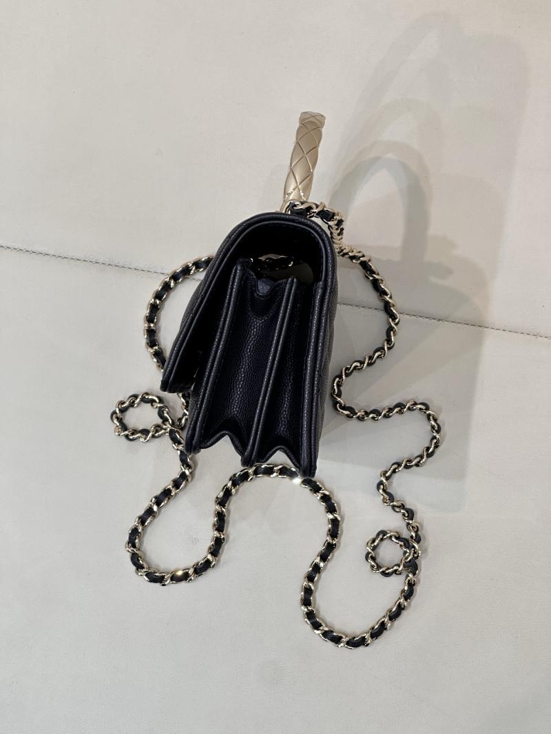 Chanel Mini Flap Bag with Top Handle Black AP4621