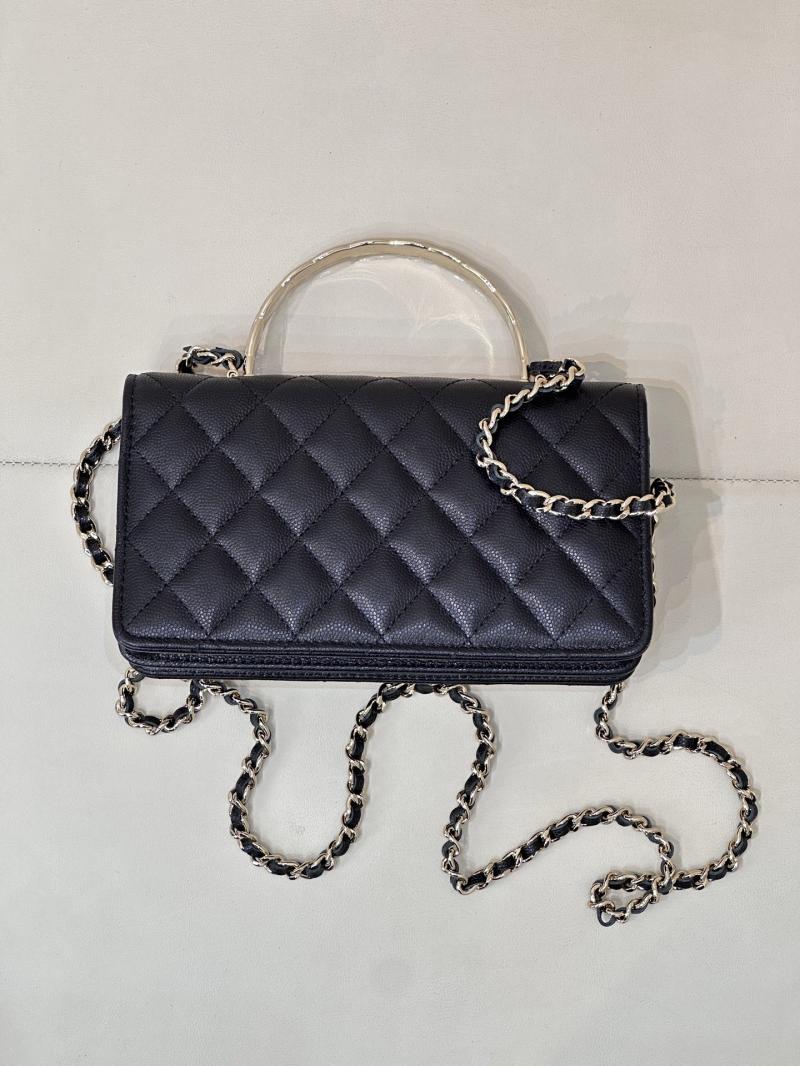 Chanel Mini Flap Bag with Top Handle Black AP4621