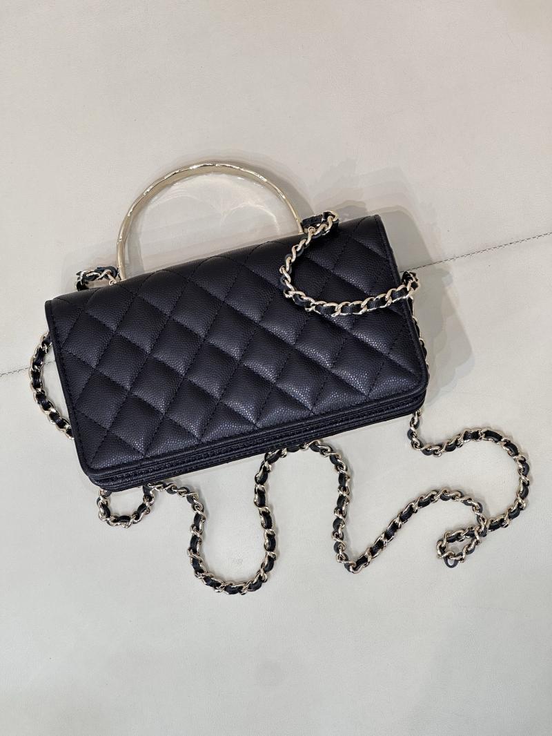 Chanel Mini Flap Bag with Top Handle Black AP4621