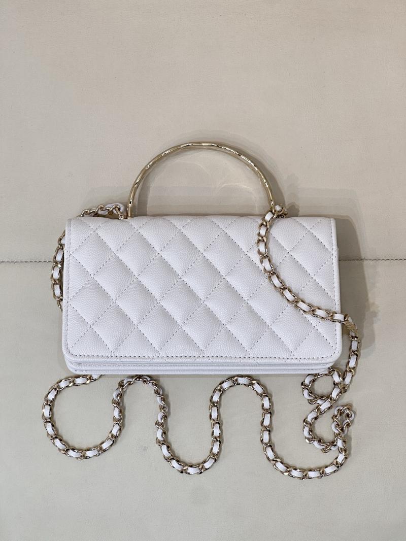 Chanel Mini Flap Bag with Top Handle White AP4621