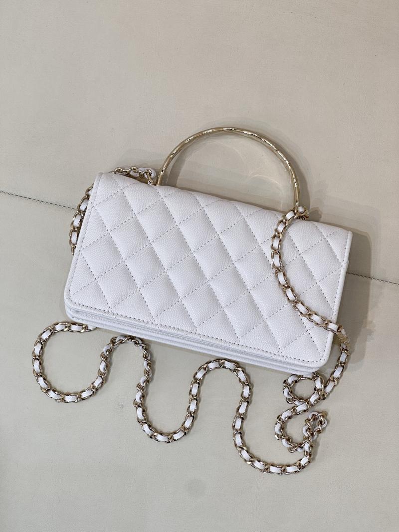 Chanel Mini Flap Bag with Top Handle White AP4621