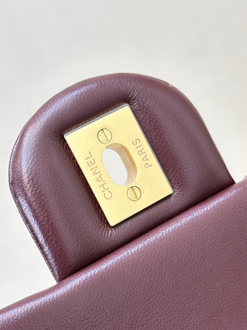 Chanel Mini Lambskin Flap Bag Burgundy AS1786