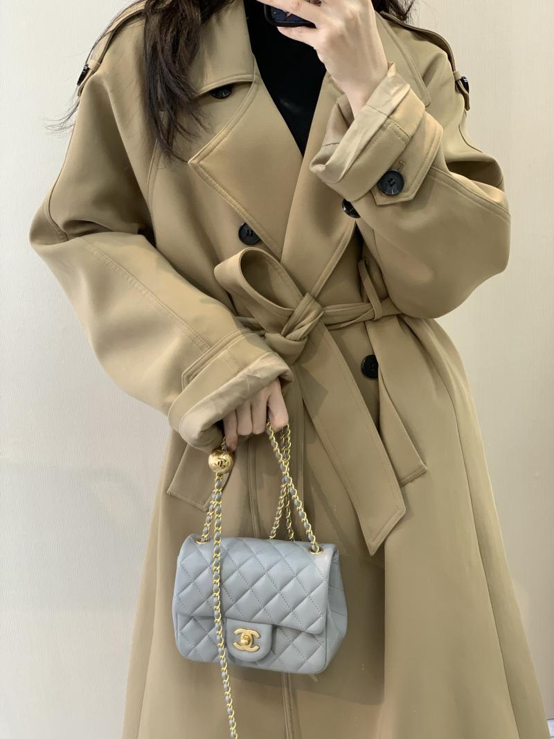 Chanel Mini Lambskin Flap Bag Grey AS1786