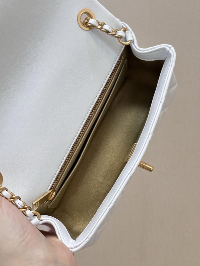 Chanel Mini Lambskin Flap Bag White AS1786
