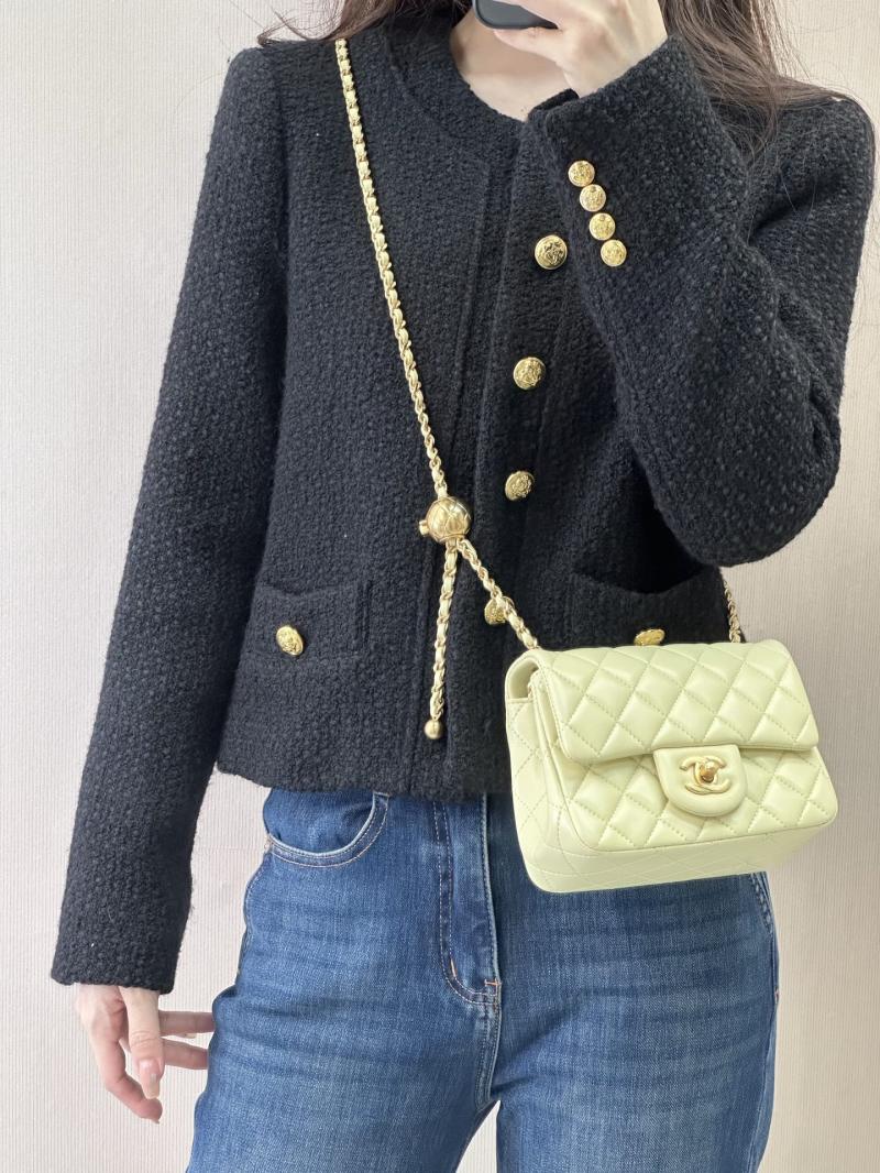 Chanel Mini Lambskin Flap Bag Yellow AS1786