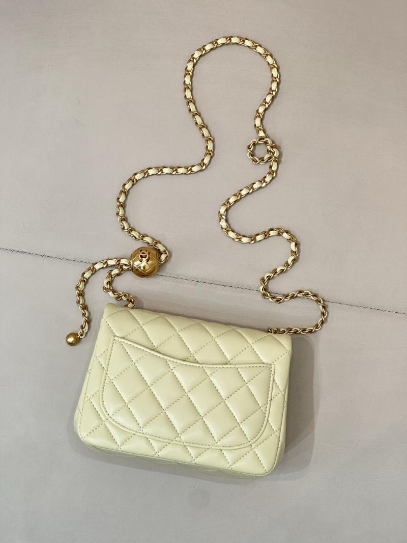 Chanel Mini Lambskin Flap Bag Yellow AS1786