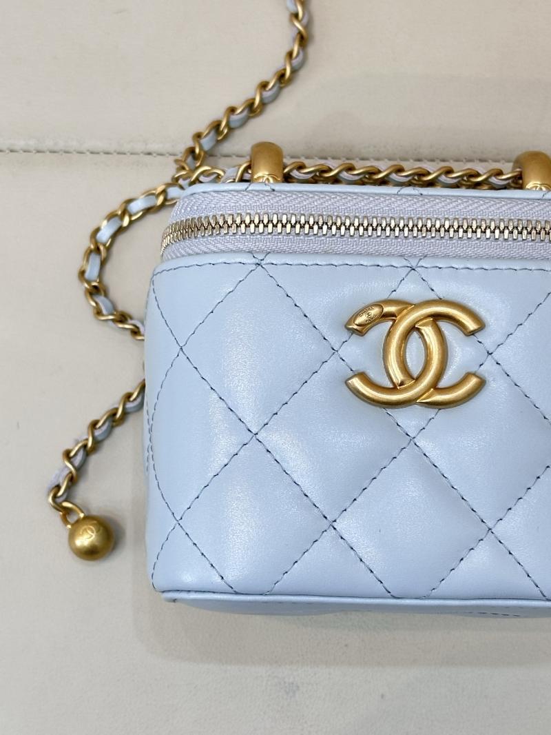 Chanel Mini Vanity With Chain Blue AP2292