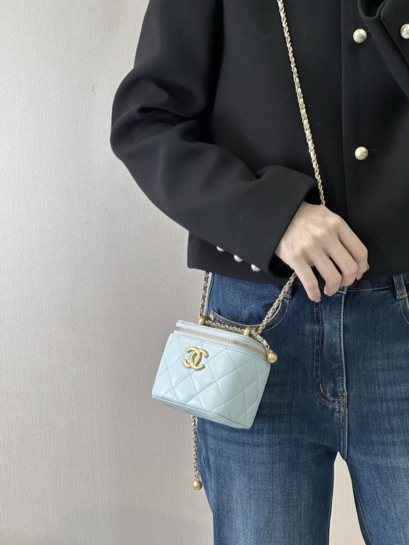 Chanel Mini Vanity With Chain Blue AP2292