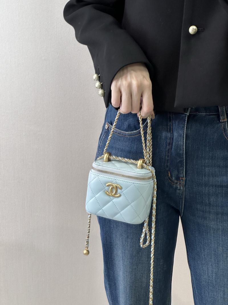 Chanel Mini Vanity With Chain Blue AP2292