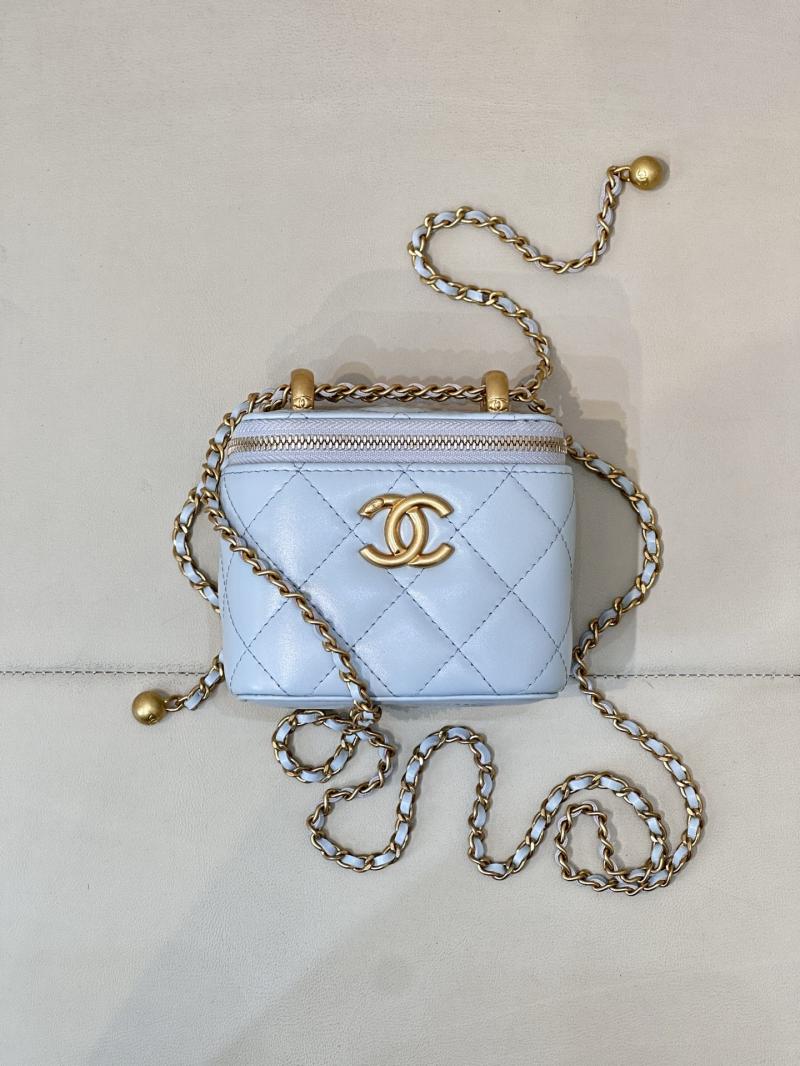 Chanel Mini Vanity With Chain Blue AP2292