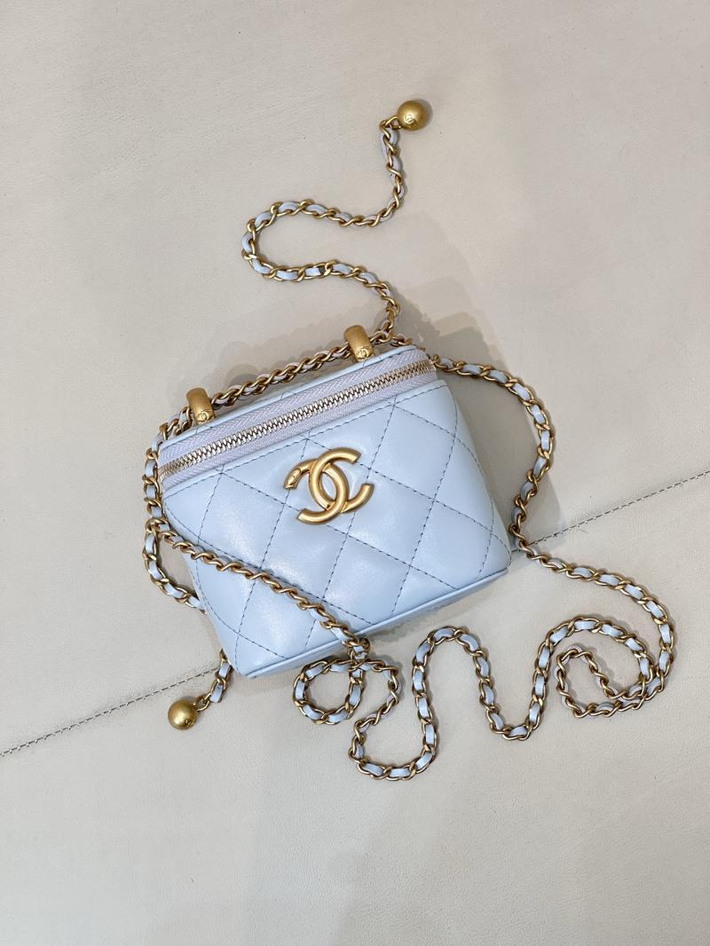 Chanel Mini Vanity With Chain Blue AP2292