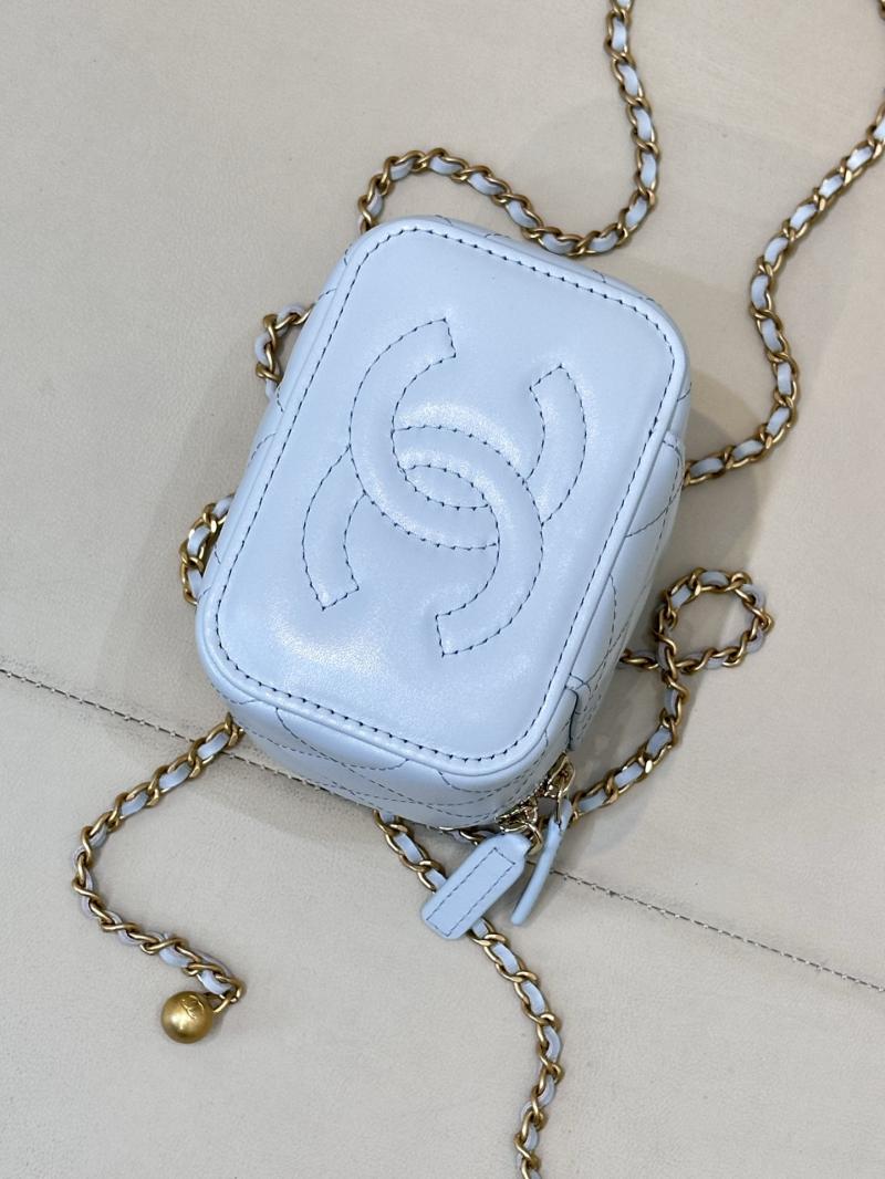Chanel Mini Vanity With Chain Blue AP2292