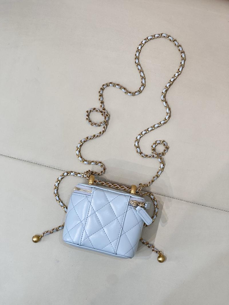 Chanel Mini Vanity With Chain Blue AP2292
