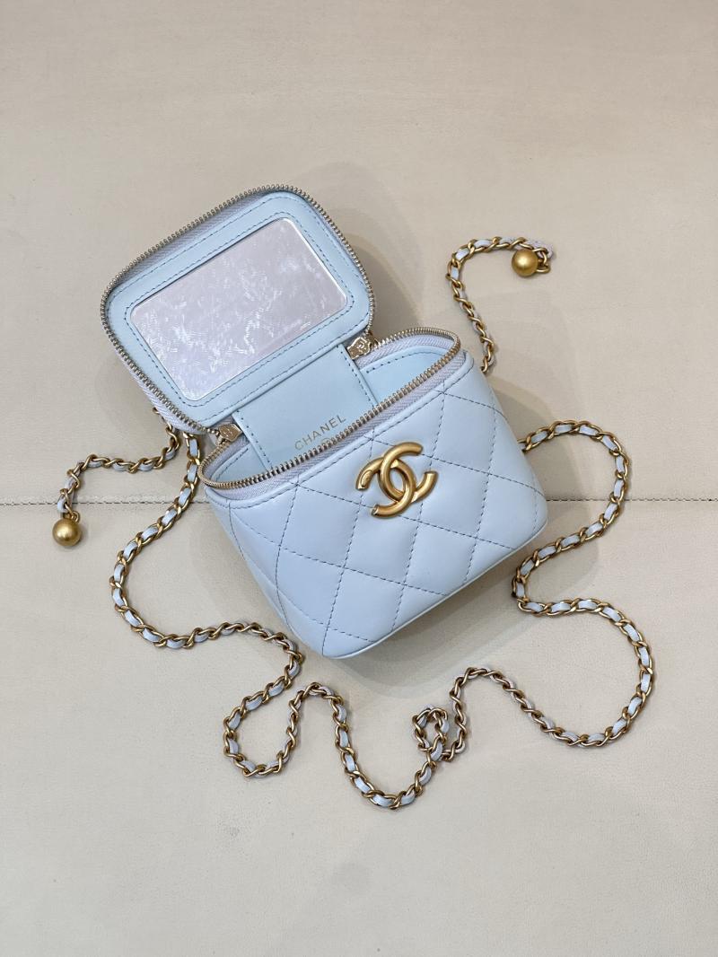 Chanel Mini Vanity With Chain Blue AP2292