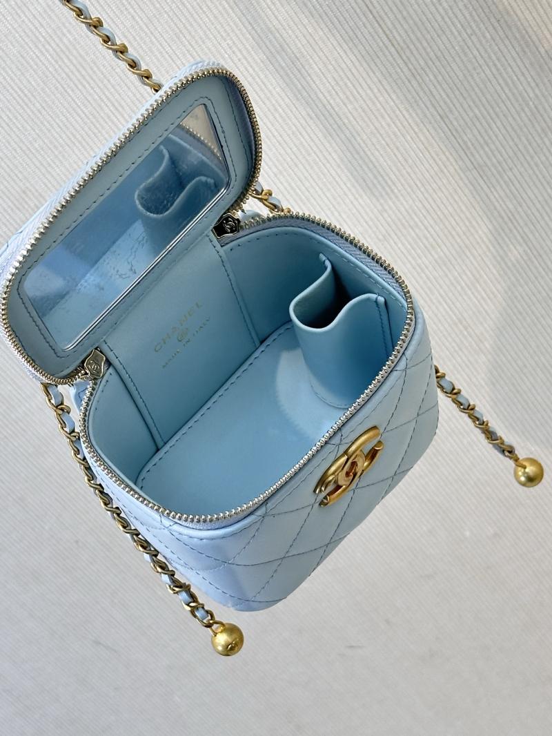 Chanel Mini Vanity With Chain Blue AP2292