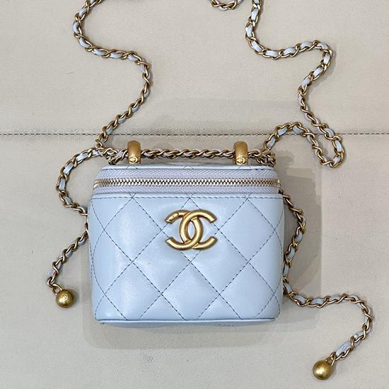 Chanel Mini Vanity With Chain Blue AP2292