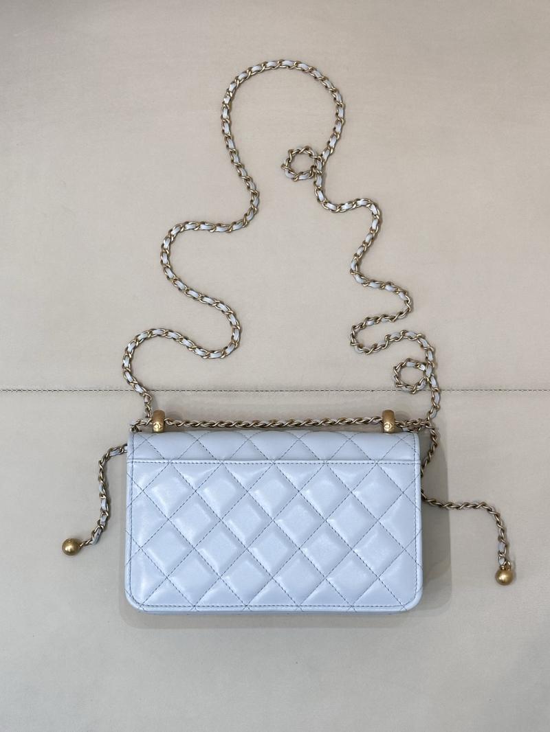 Chanel Shiny Calfskin WOC Purse Blue AP2289