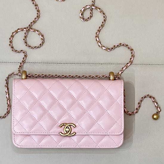 Chanel Shiny Calfskin WOC Purse Pink AP2289