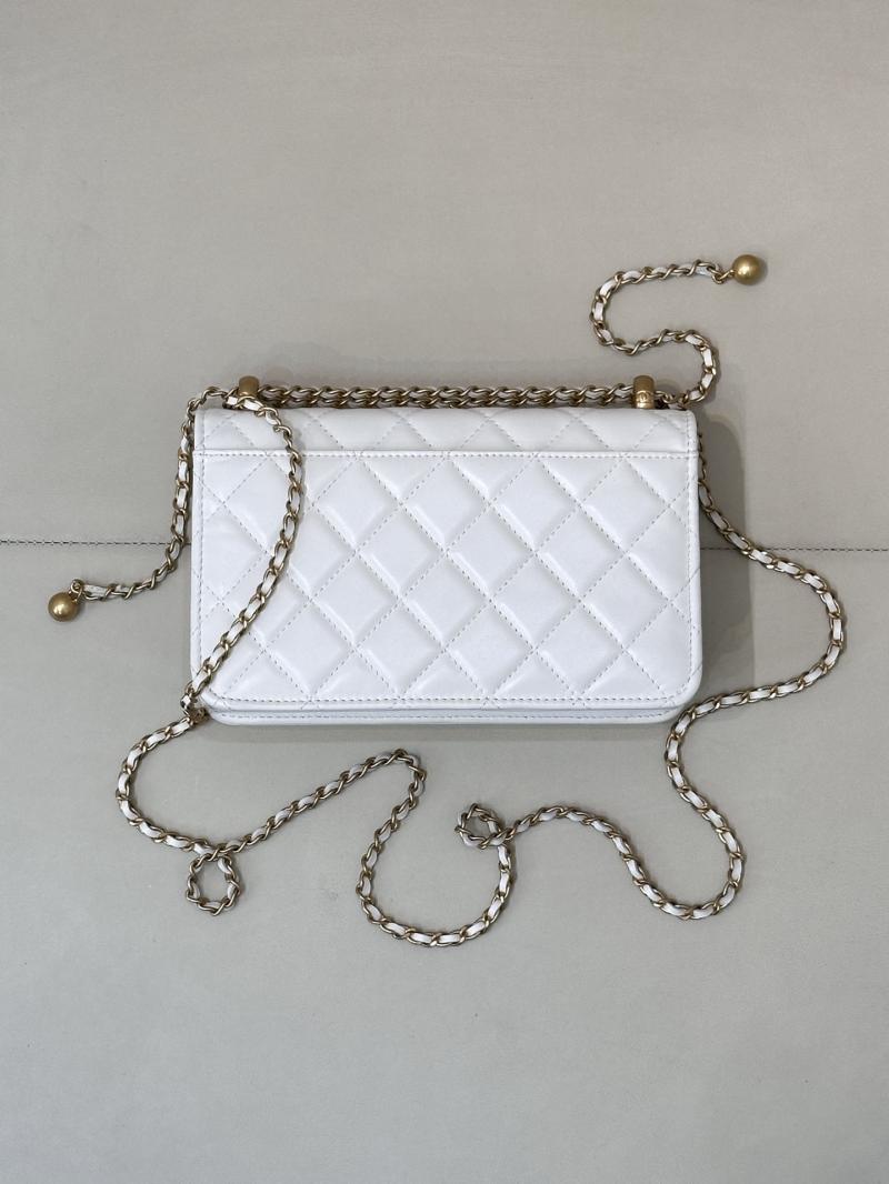 Chanel Shiny Calfskin WOC Purse White AP2289