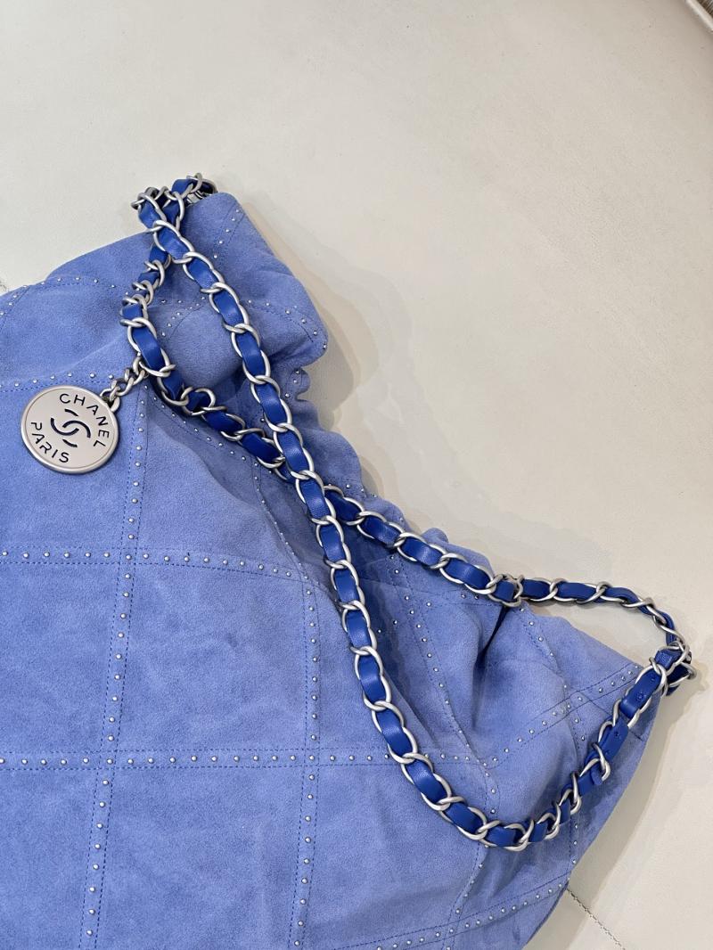 Chanel Suede 22 Handbag Blue AS3261