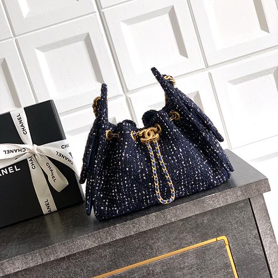 Chanel Tweed 25 Mini Handbag Blue AS5292